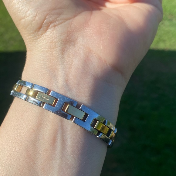 Fossil F2 watch silver and gold link watch ES-9064 - Picture 4 of 8